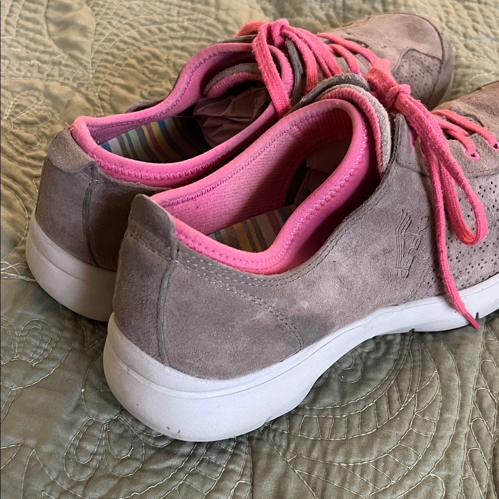Dansko Women's Suede Sneakers in Pink and Brown - Picture 2 of 4